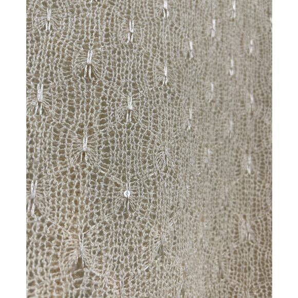 Forever 21 Womens Lace Mesh Knitted Cream Pullover Cover Up Beige Small - Picture 4 of 8